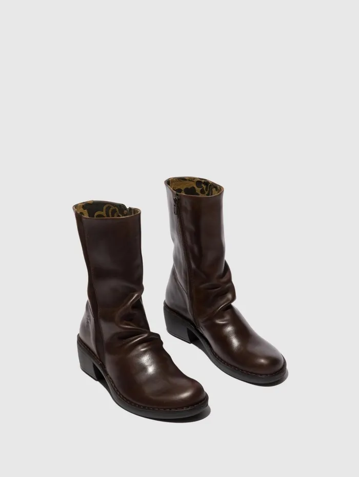Zip Up Boots MECY092FLY DKBROWNEXPRESSO Women Fly London Boots