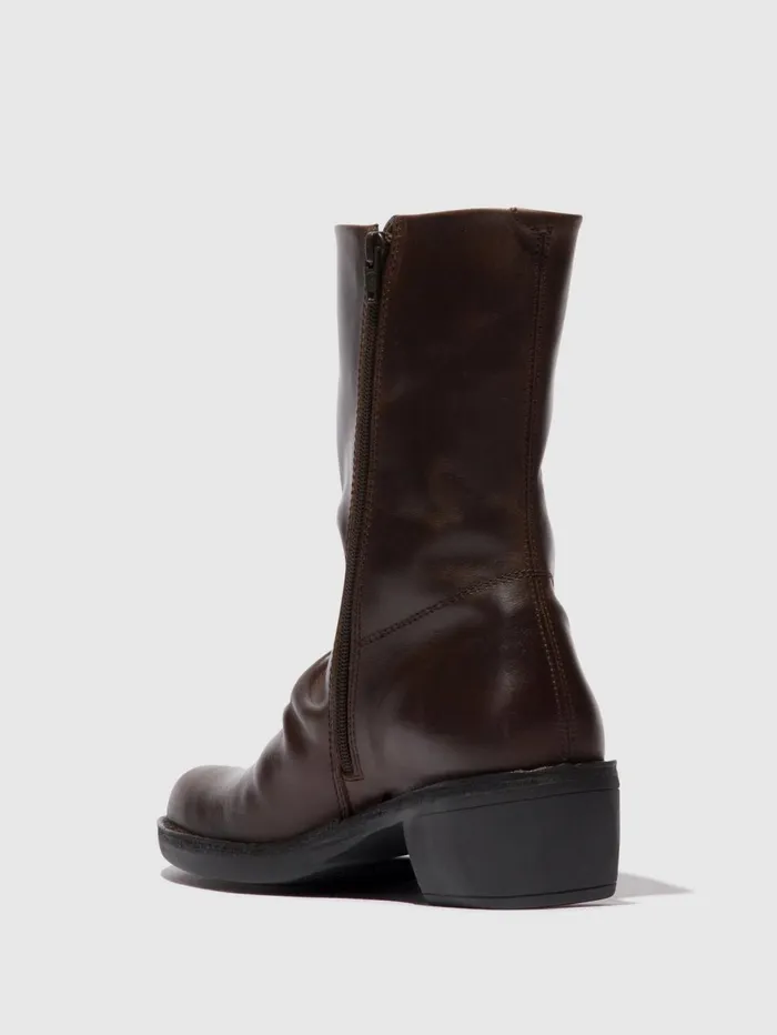 Zip Up Boots MECY092FLY DKBROWNEXPRESSO Women Fly London Boots